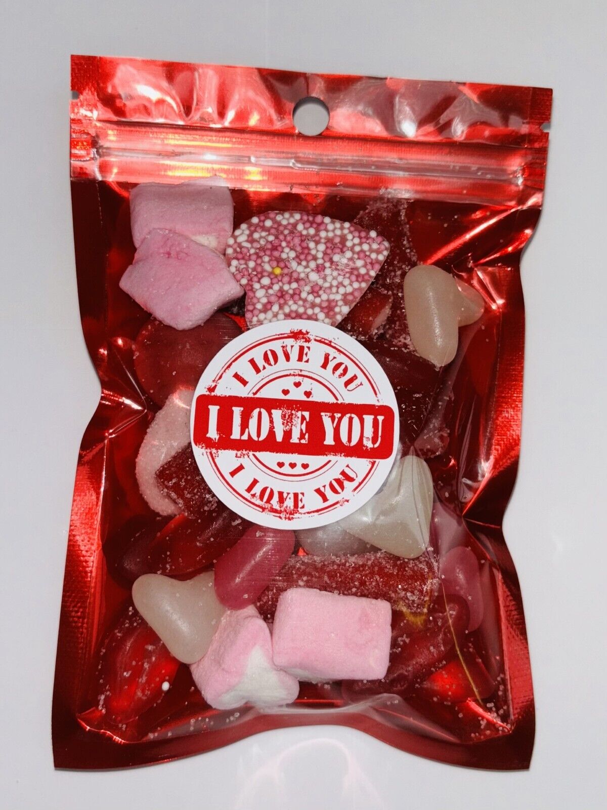 I Love You Mothers  Day Filled Pick N Mix Sweet Treat Pouch Love Heart