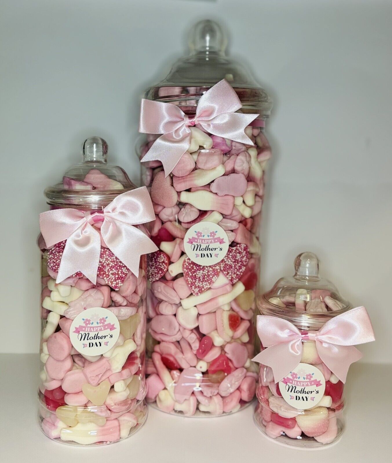 Happy Mothers Day Mum Filled Pink Pick N Mix Gummy Sweet Jar Gift Present