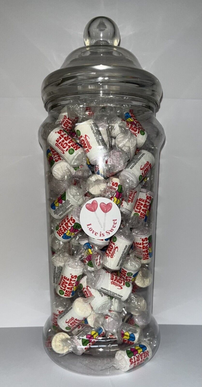 Filled Yummy Retro Old School Love Hearts Sweet Candy Buffet Victorian Jar Gift