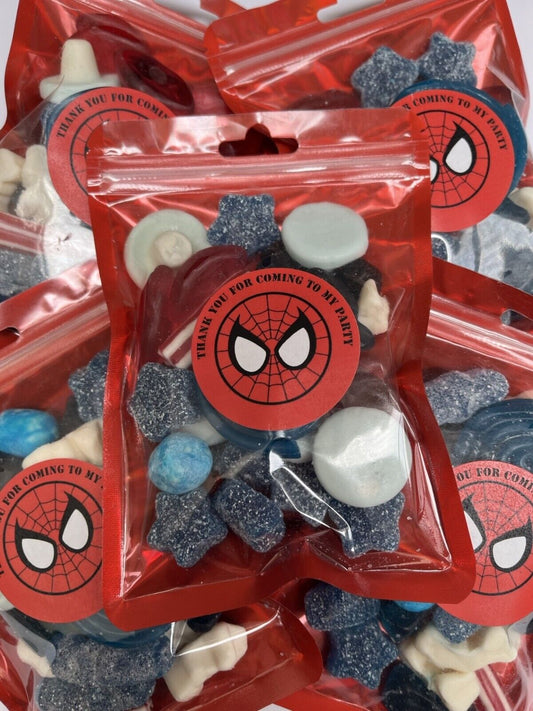 Spiderman Super Hero Heroes Inspired Themed Birthday Sweets Party Bags Pick n Mix Pouch