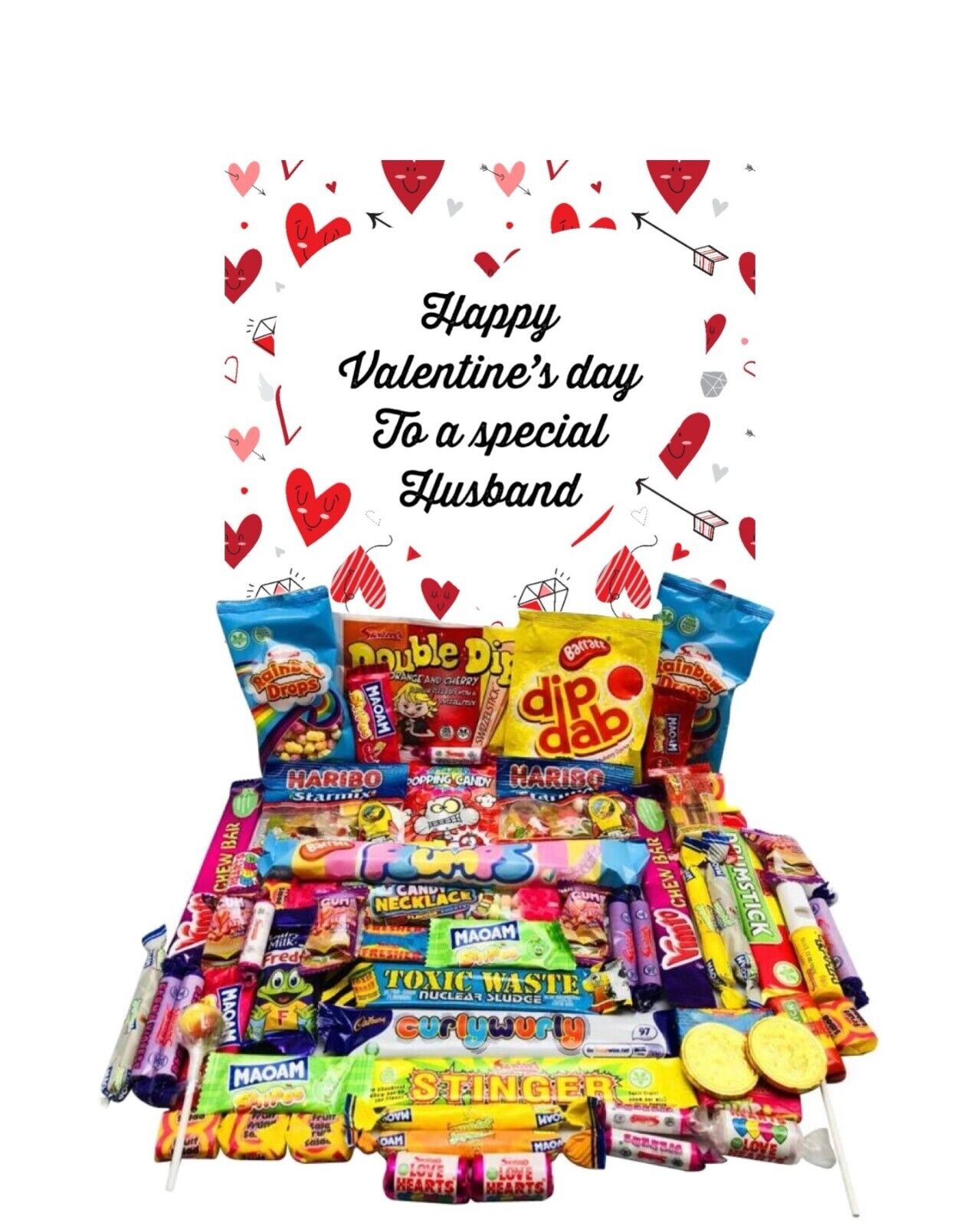 Happy Valentines Day Retro Sweet Candy Hamper Gift Present Special Husband Wife