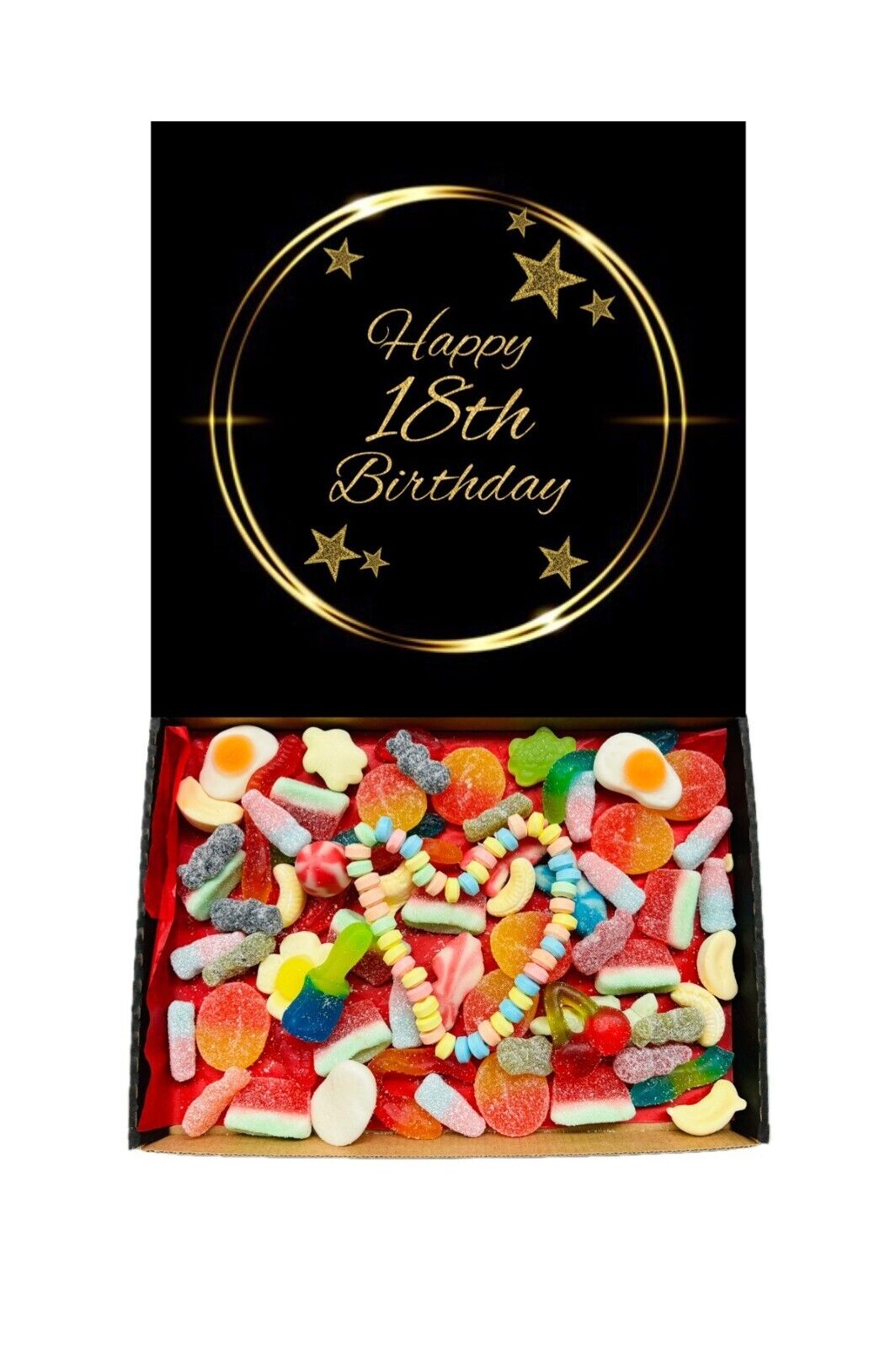 Happy 18th Birthday Gift Pick n Mix Sweets Toffee Dark White Chocolate Hamper