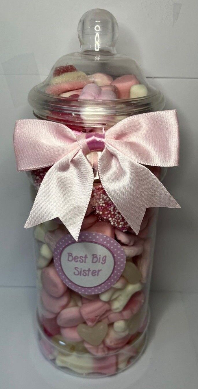 Best Big Sister Filled Pick N Mix Sweet Victorian Jar Gift Personalised Present