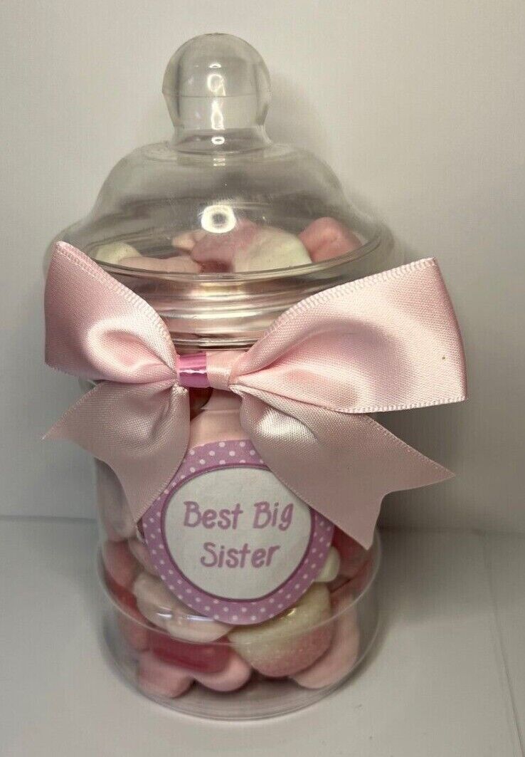 Best Big Sister Filled Pick N Mix Sweet Victorian Jar Gift Personalised Present