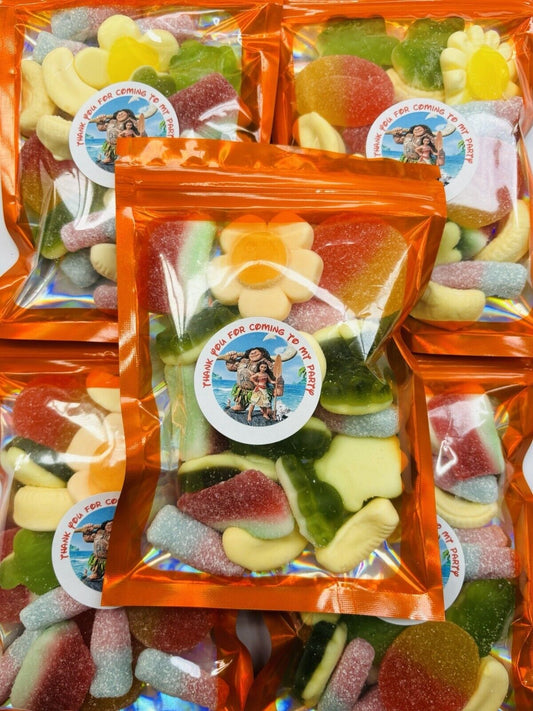 Moana Inspired Gummy Jelly Sweet Pouch Party Bag Kids Pick n Mix