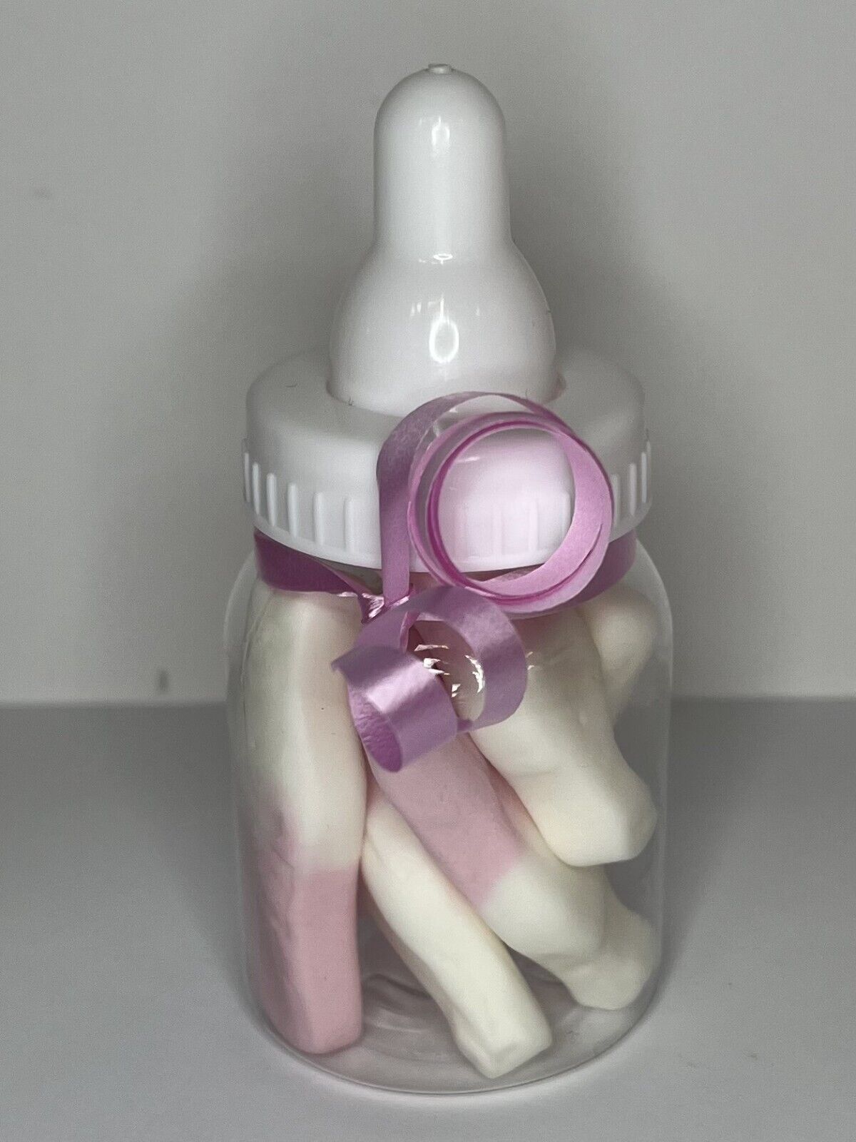 Pink Blue Nude Pick n Mix Sweet Filled Baby Shower Bottle Favour Party Bag