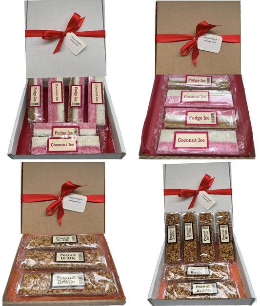 Real Candy Co Peanut Brittle Fudge Coconut Ice Hamper Gift Sweet Box Present Christmas, Mothers Day , Valentine’s Day , Father’s Day , Easter , Birthday