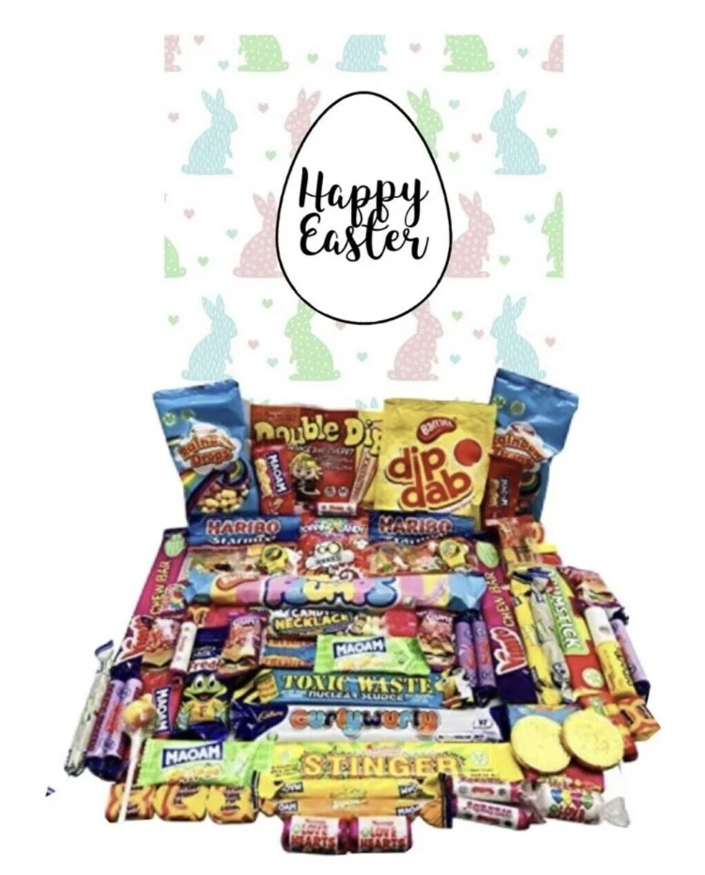 Happy Easter Bunny Chocolates Gifts Present Retro Sweet Box Hamper Fudge