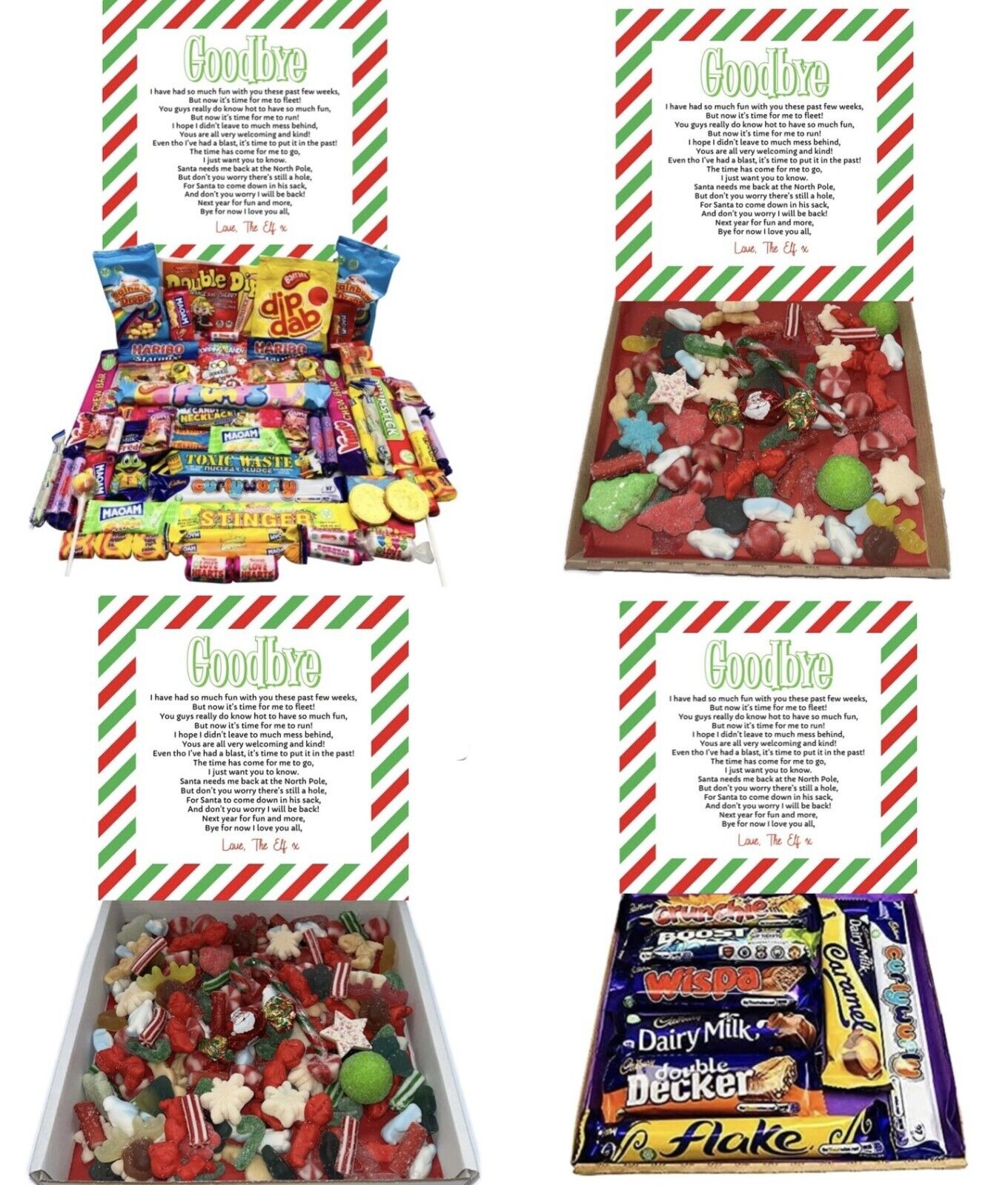 Goodbye Elf Xmas Gift Pick n Mix Retro Gummy Sweets Chocolate Hamper Present