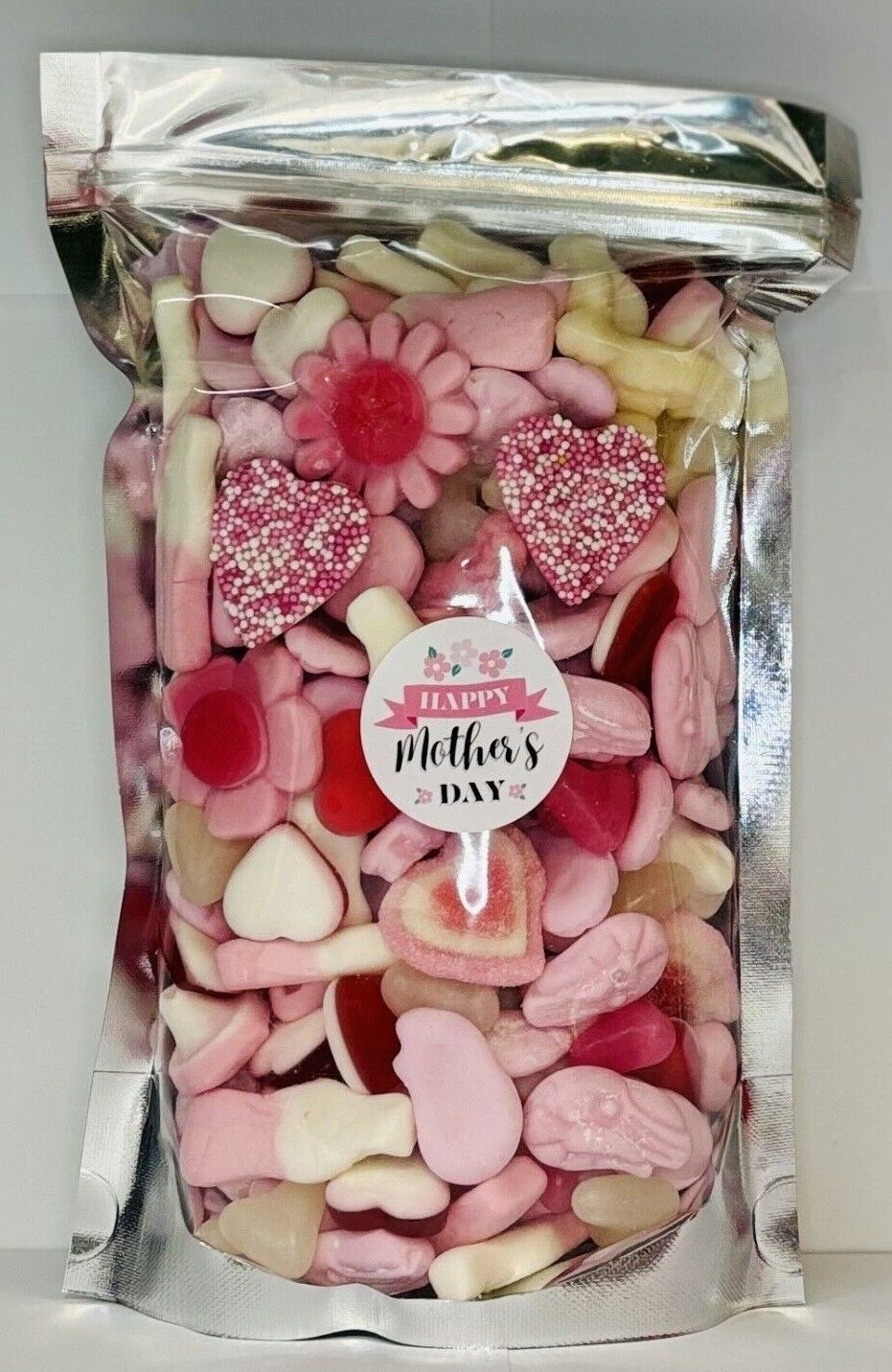 Happy Mothers Day Pink Filled Pick N Mix Sweet Treat Pouch Present Gift