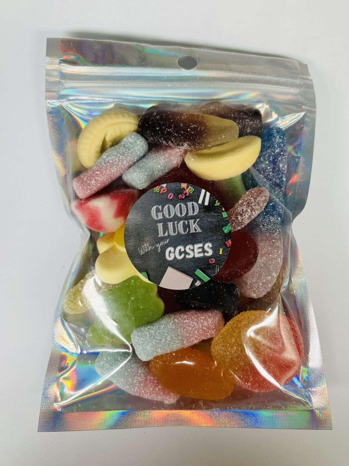 Good Luck With Your GCSE'S Pick N Mix Gummy Fizzy Non Sweets Pouch Gift Present