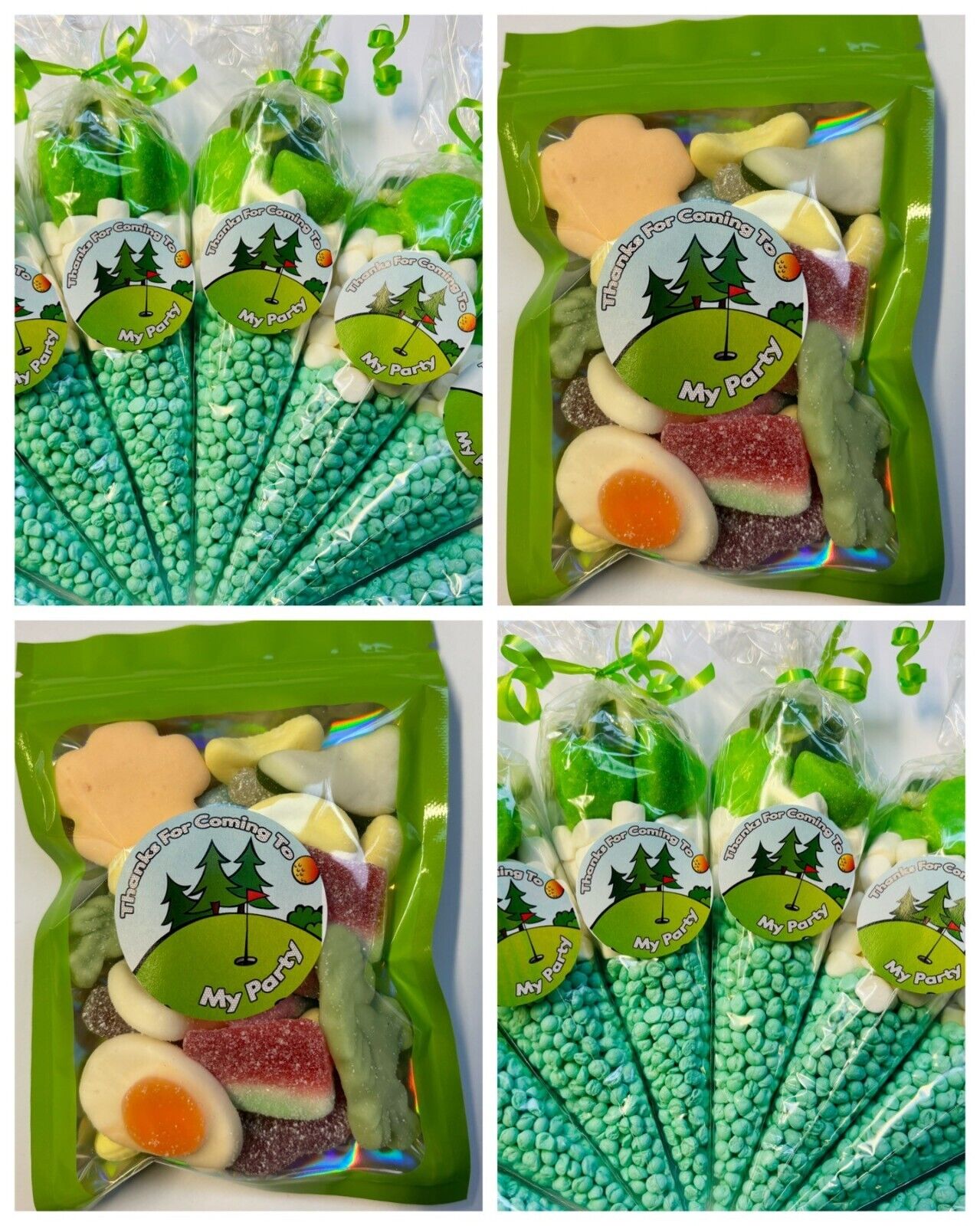 Green Golf Sweet Candy Cones Sweets Party Bags Filled Bag Sweet Gift Pouch