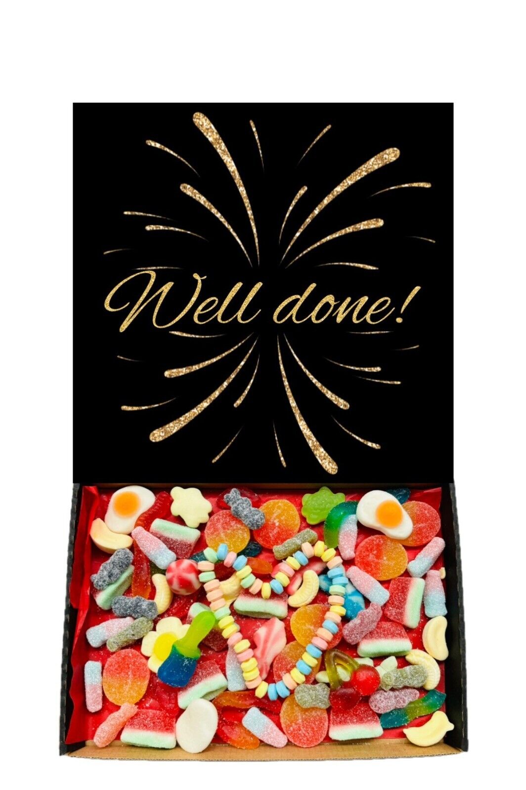 Well Done Gift Pick n Mix Retro Gummy Sweets Chocolate Hamper Present