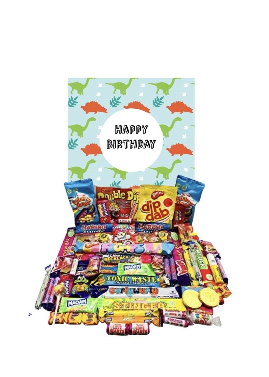 Personalised Happy Birthday Retro Pick N Mix Sweet Box Hamper Gift Present chews