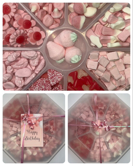 Pink Pick n Mix Pretty Sweets Candy Assortment Platter Gift Present Birthday