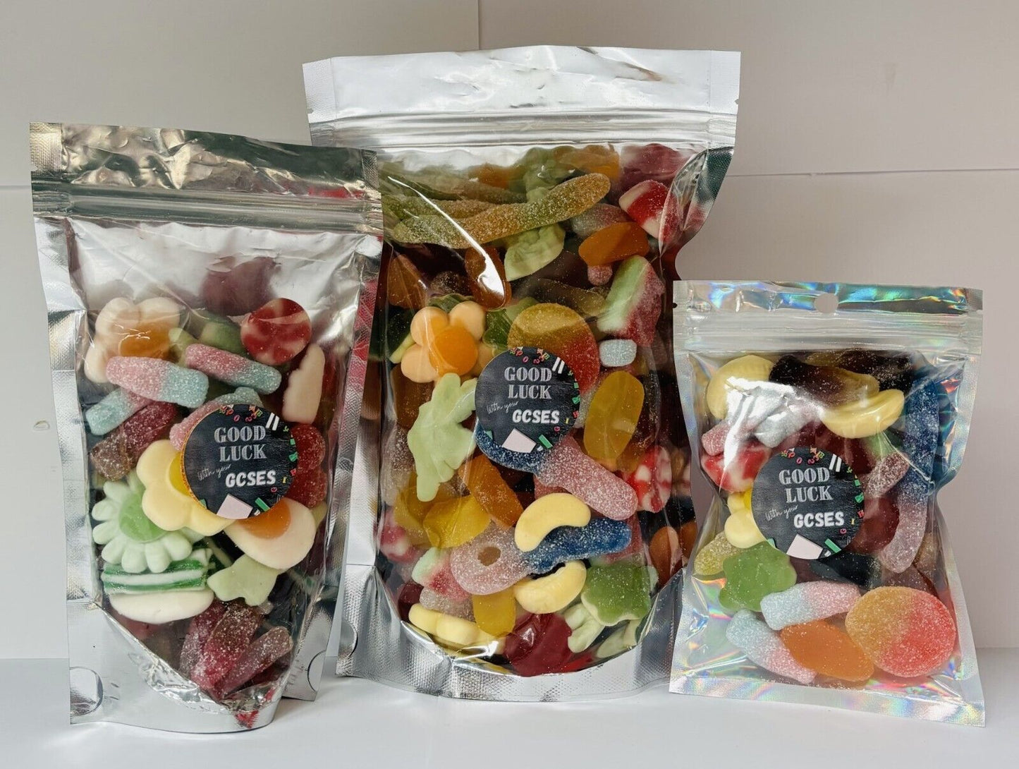 Good Luck With Your GCSE'S Pick N Mix Gummy Fizzy Non Sweets Pouch Gift Present