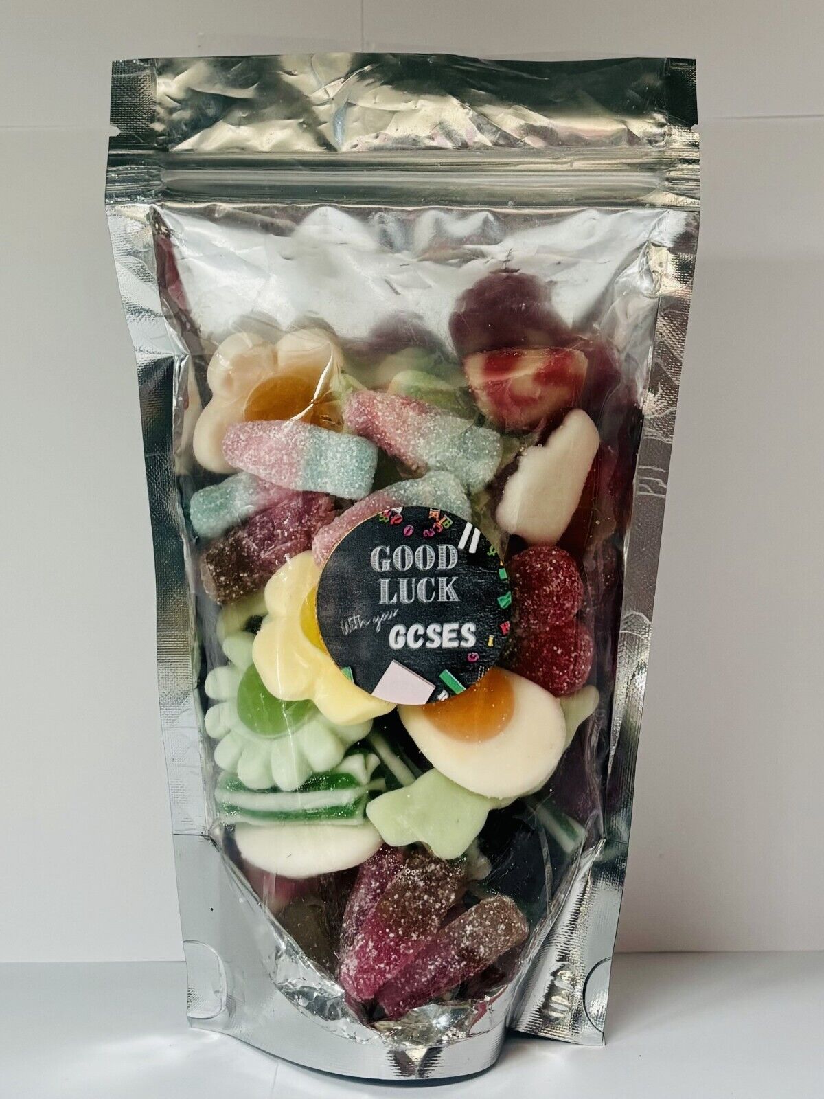 Good Luck With Your GCSE'S Pick N Mix Gummy Fizzy Non Sweets Pouch Gift Present