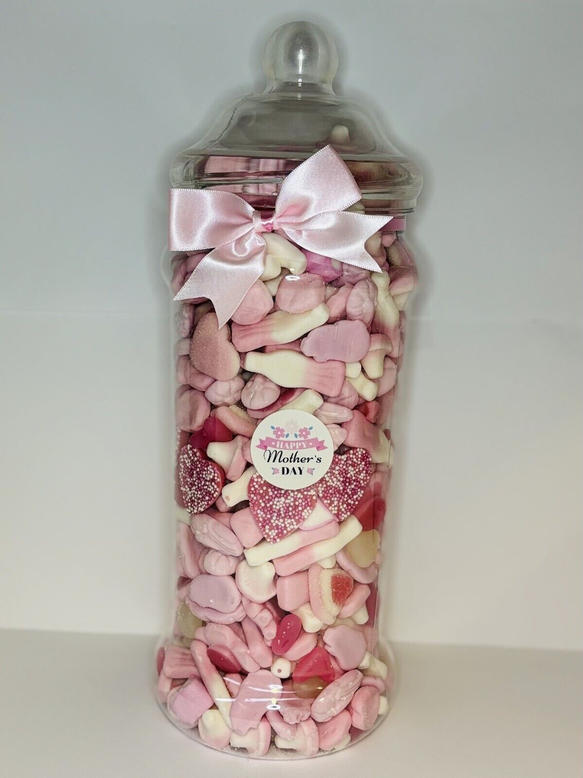 Happy Mothers Day Mum Filled Pink Pick N Mix Gummy Sweet Jar Gift Present