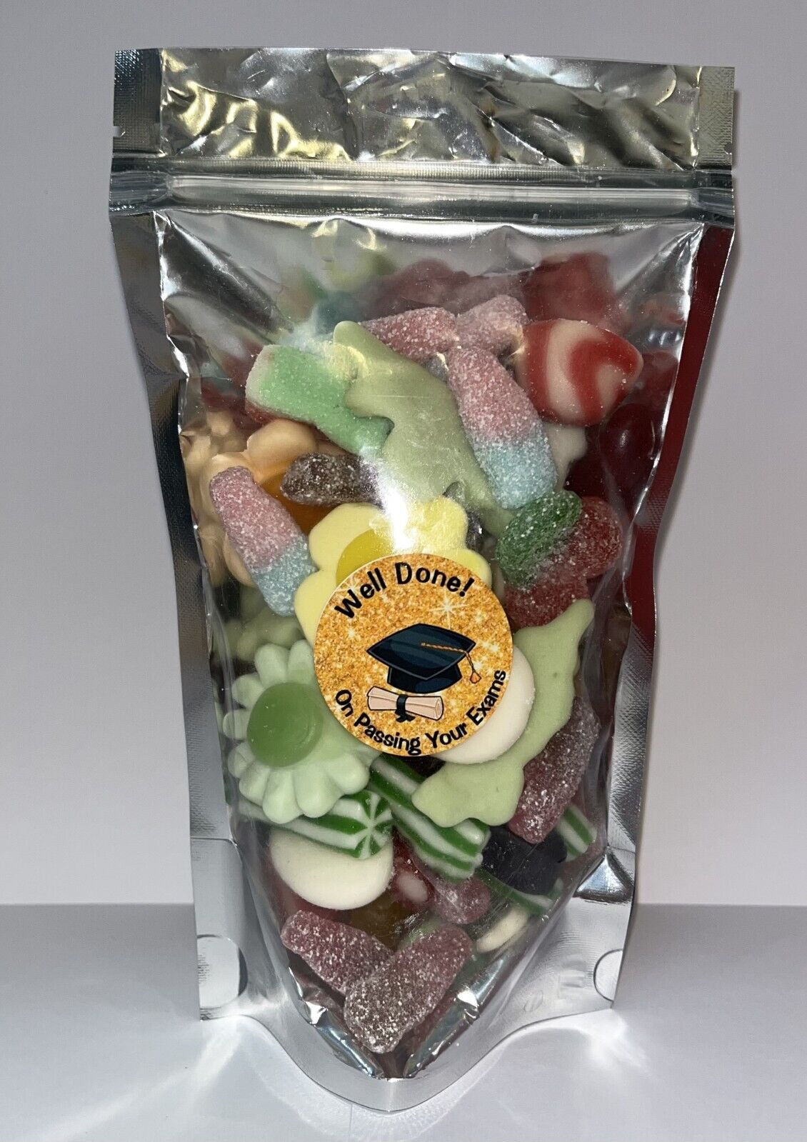 A* Student Congratulations Passing Exams Pick N Mix Gummy Sweets Pouch Gift Hamper Sweet Present