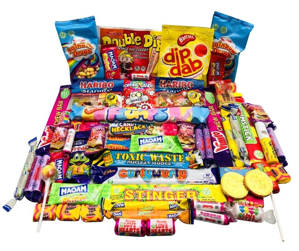 Personalised Christmas Ultimate Retro Box Gift Hamper over 60 sweets