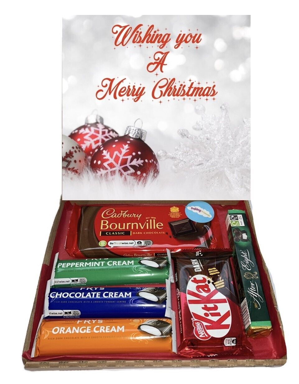 Personalised Dark Chocolate Gift Hamper Sweet Box Full Size Bars Xmas Birthday , Christmas , Valentine Day , Mother Day , Easter , Father’s Day