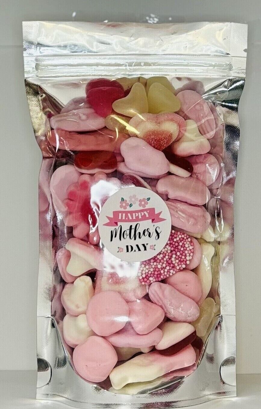 Happy Mothers Day Pink Filled Pick N Mix Sweet Treat Pouch Present Gift