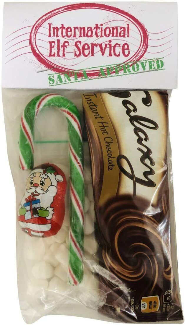 Santa Christmas Eve Galaxy Hot Chocolate Marshmallows, Mini Choc & Candy Cane