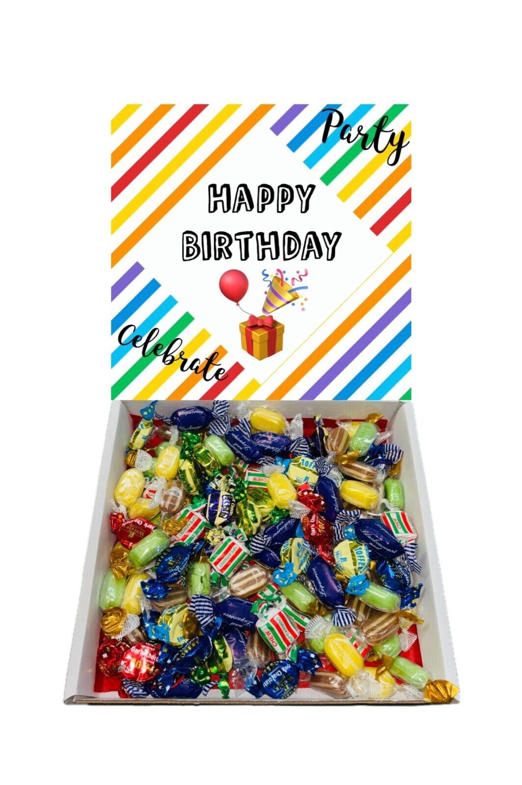 Happy Birthday Traditional Toffee Hard Boiled Pick n Mix Gift Sweets Box Hamper