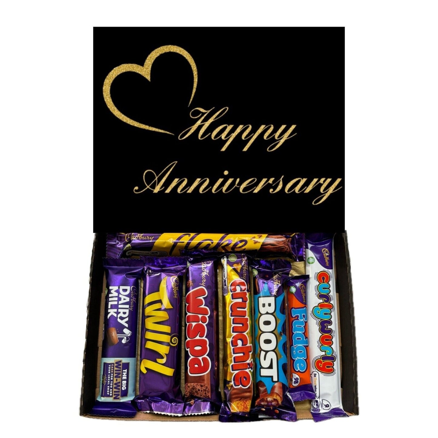 Happy Anniversary Gift Pick n Mix Sweets Toffee Dark White Chocolate Hamper