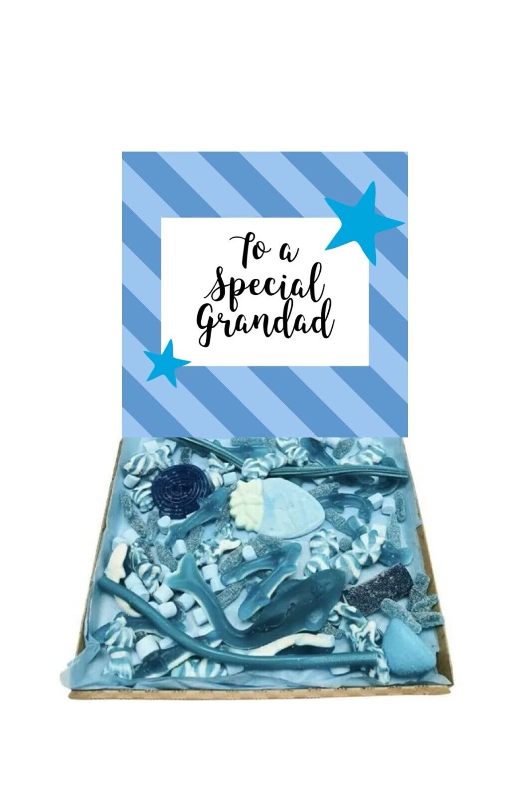 Special Grandad Blue Stars Gift Pick n Mix Sweets Chocolate Hamper Present