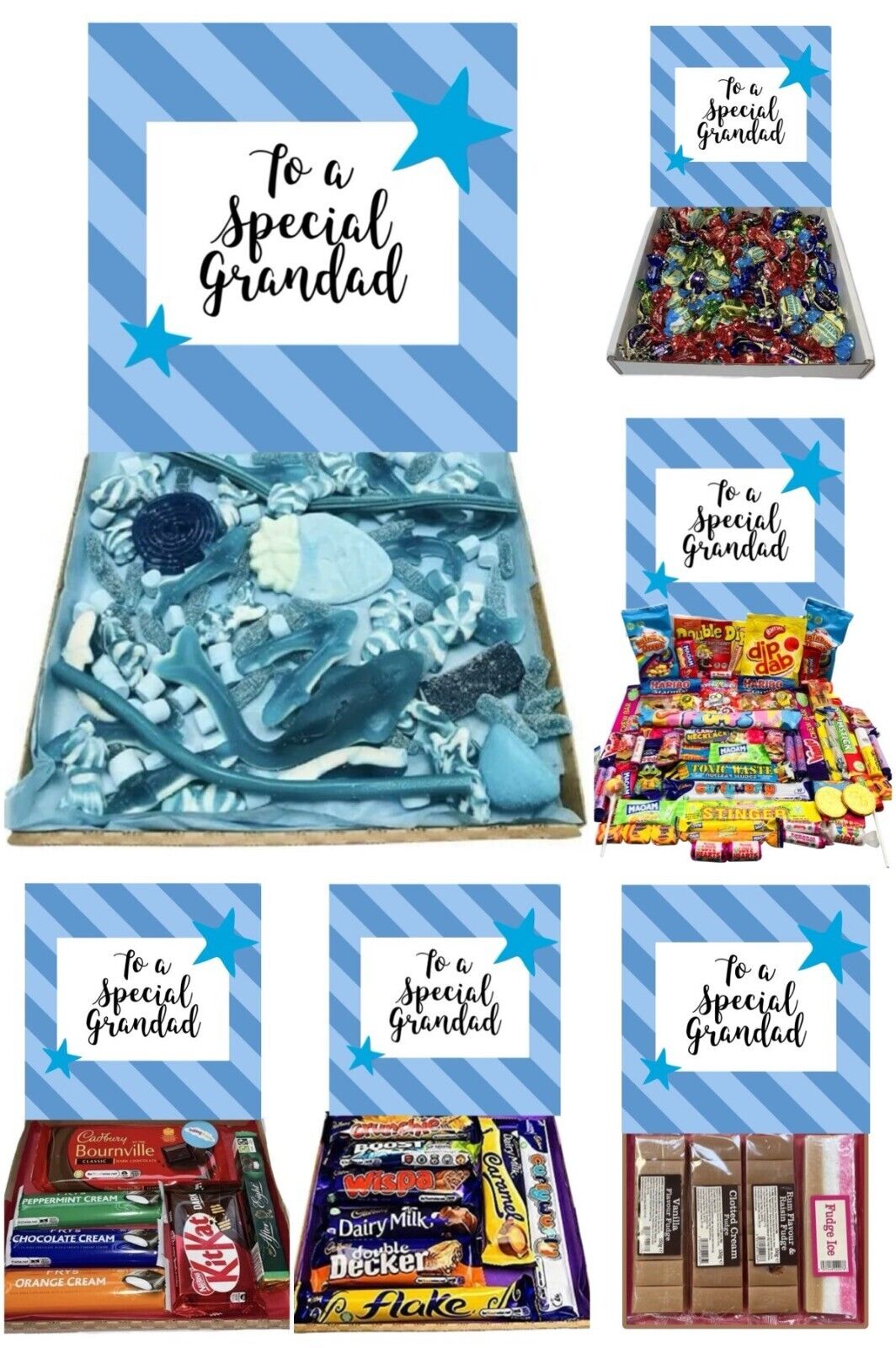 Special Grandad Blue Stars Gift Pick n Mix Sweets Chocolate Hamper Present