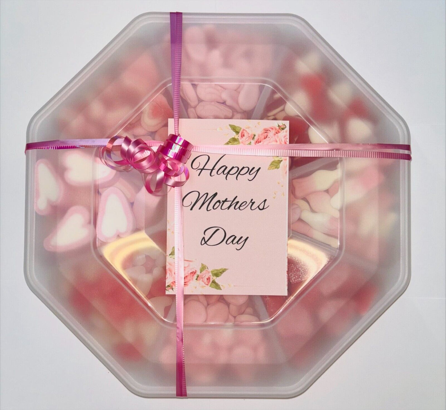 Red Pink Pick n Mix Sweets Candy Assortment Platter Gift Present Mothers Day