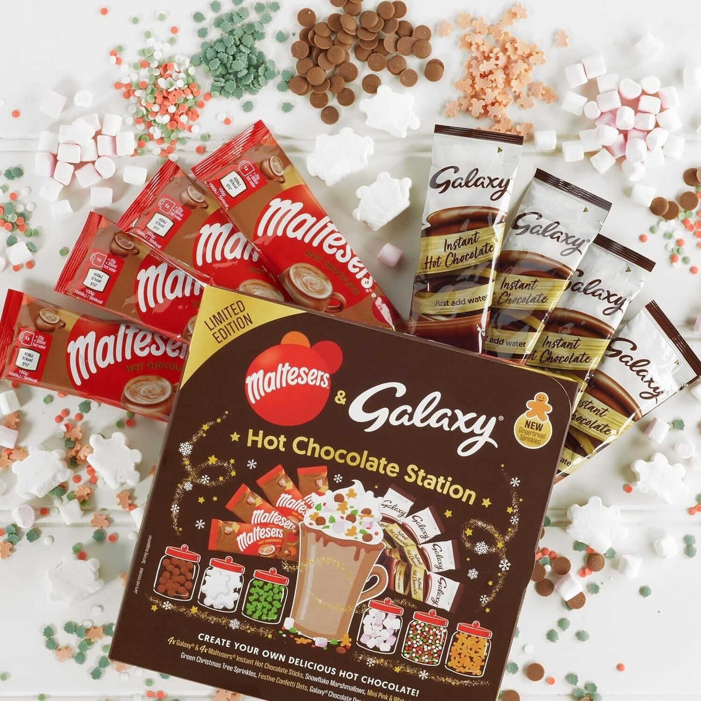 Maltesers & Galaxy Hot Chocolate Marshmallows Station Christmas Gift Set