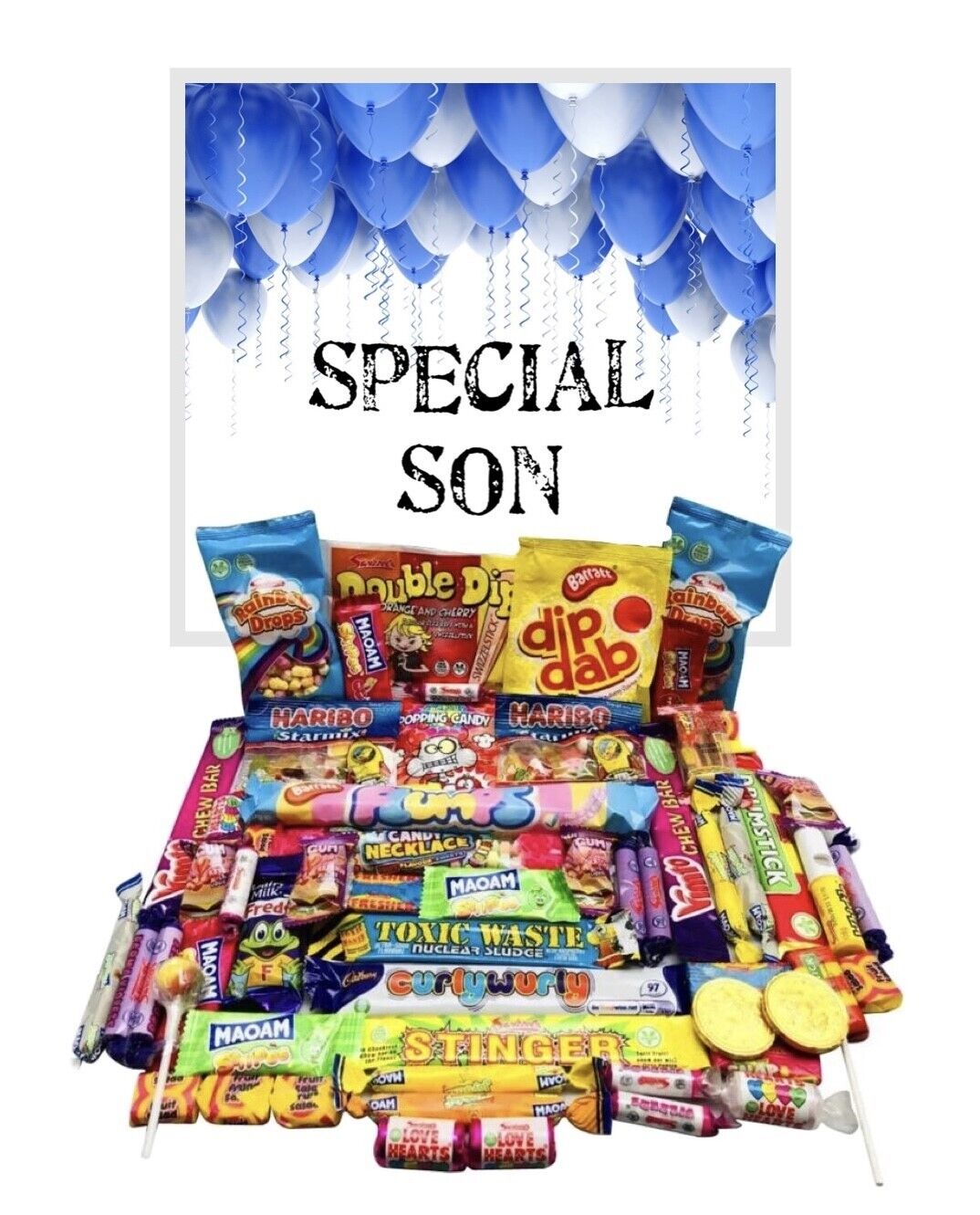 Special Son Birthday Gift Pick n Mix Retro Gummy Sweets Chocolate Hamper Present