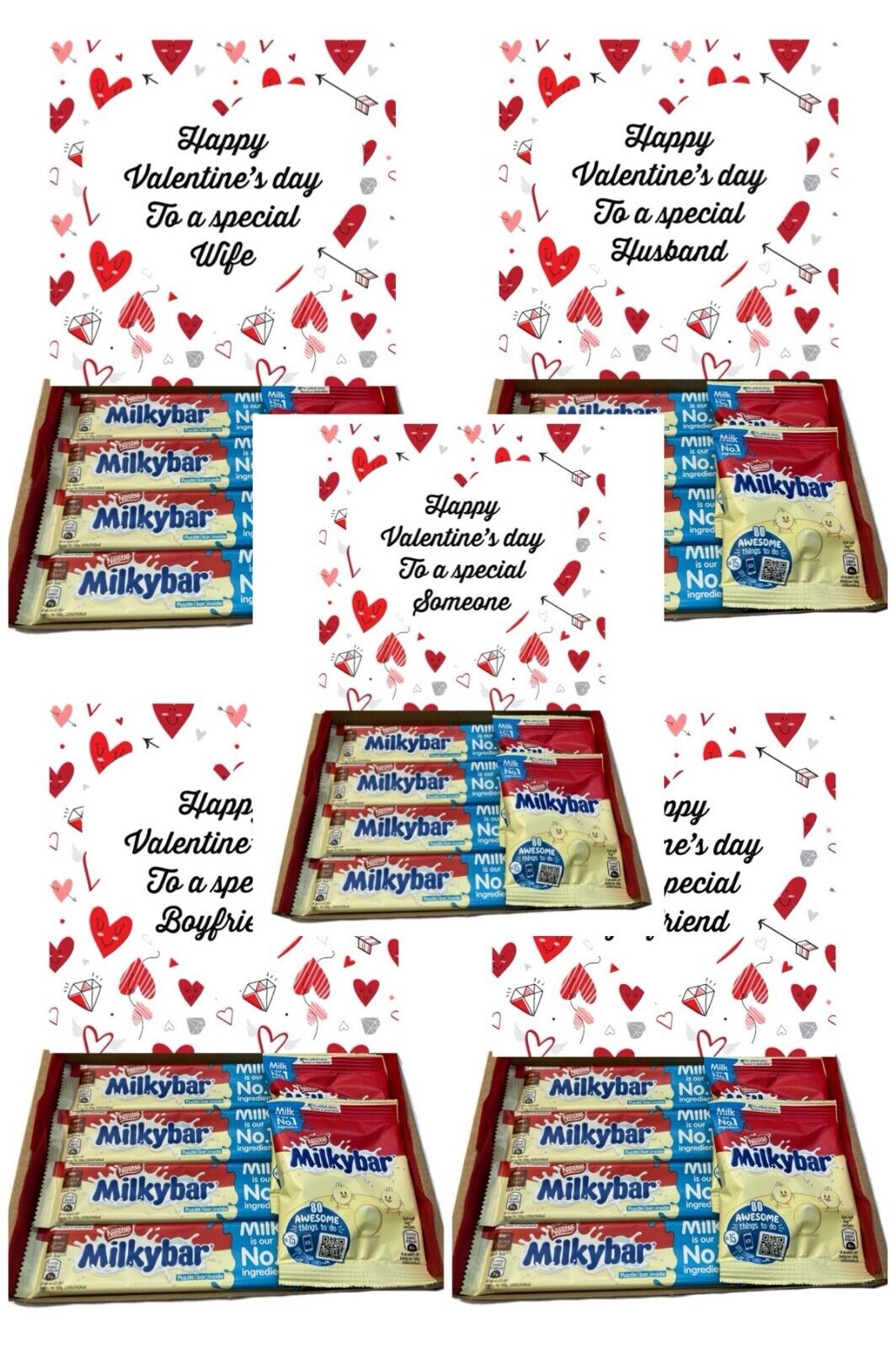 Happy Valentines Day Milkybar Chocolate Hamper Gift Present Special Husband Wife