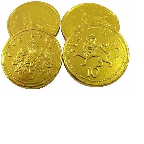 Milk Chocolate Coins Party Bag Wedding Favours Kingsway Gold Foil