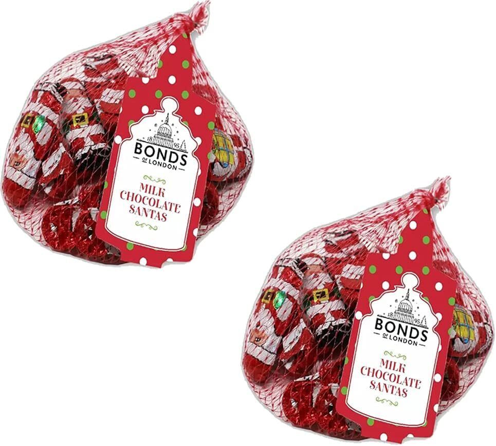 Bonds of London Christmas Xmas Milk Chocolate Santa Net Bag