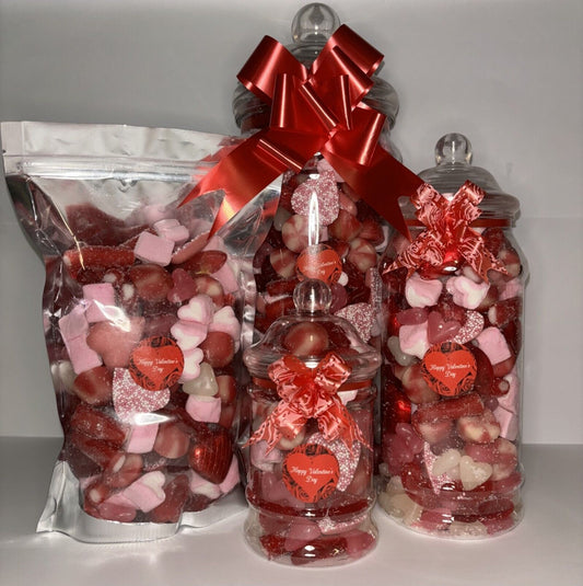 Valentines Day Filled Pick N Mix Sweet Victorian Jar Gift Personalised Present