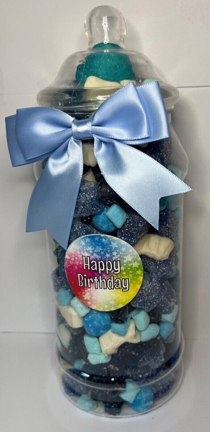 Happy Birthday Filled Pick N Mix Sweet Victorian Jar Gift Personalised Present