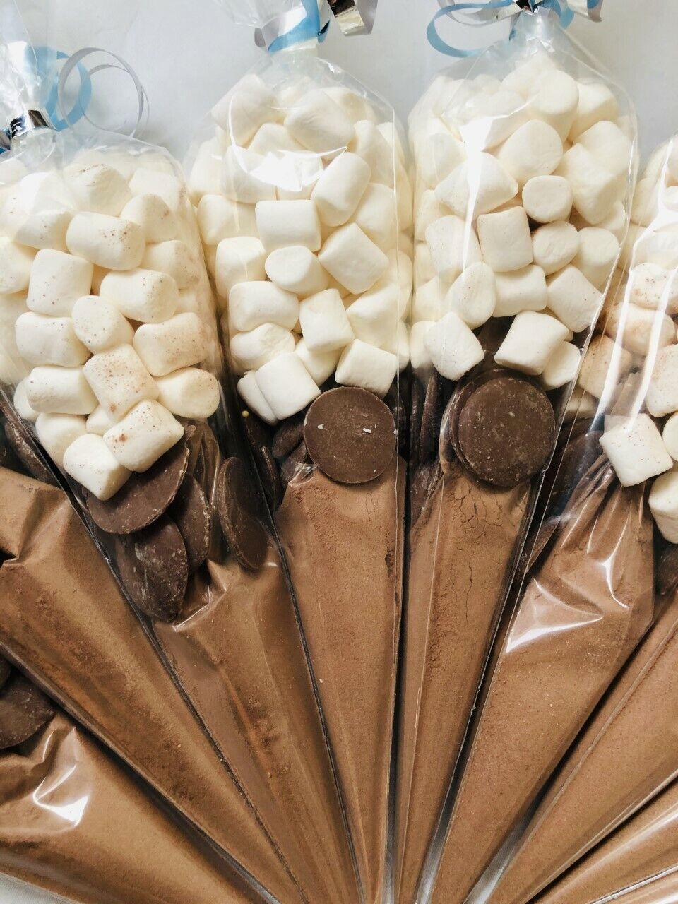 Cadburys Hot Chocolate Cones, Buttons & Marshmallows Handmade Cone - Blue