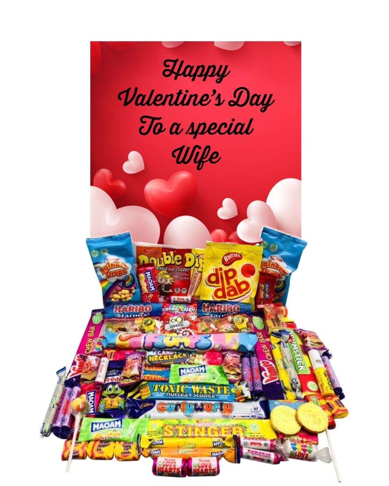 Happy Valentines Day Retro Sweet Candy Hamper Gift Present Fiance Husband Wife