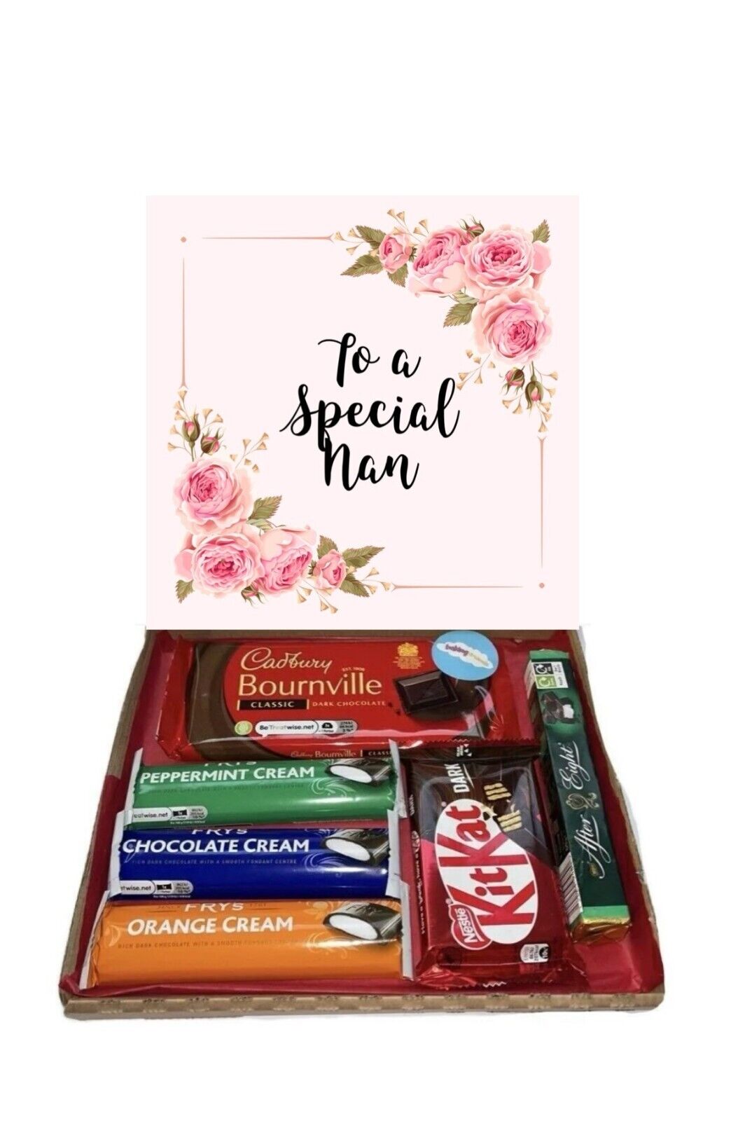 Special Nan Pink Flowers Gift Pick n Mix Sweets Chocolate Hamper Present Mothers Day , Birthday Day ,