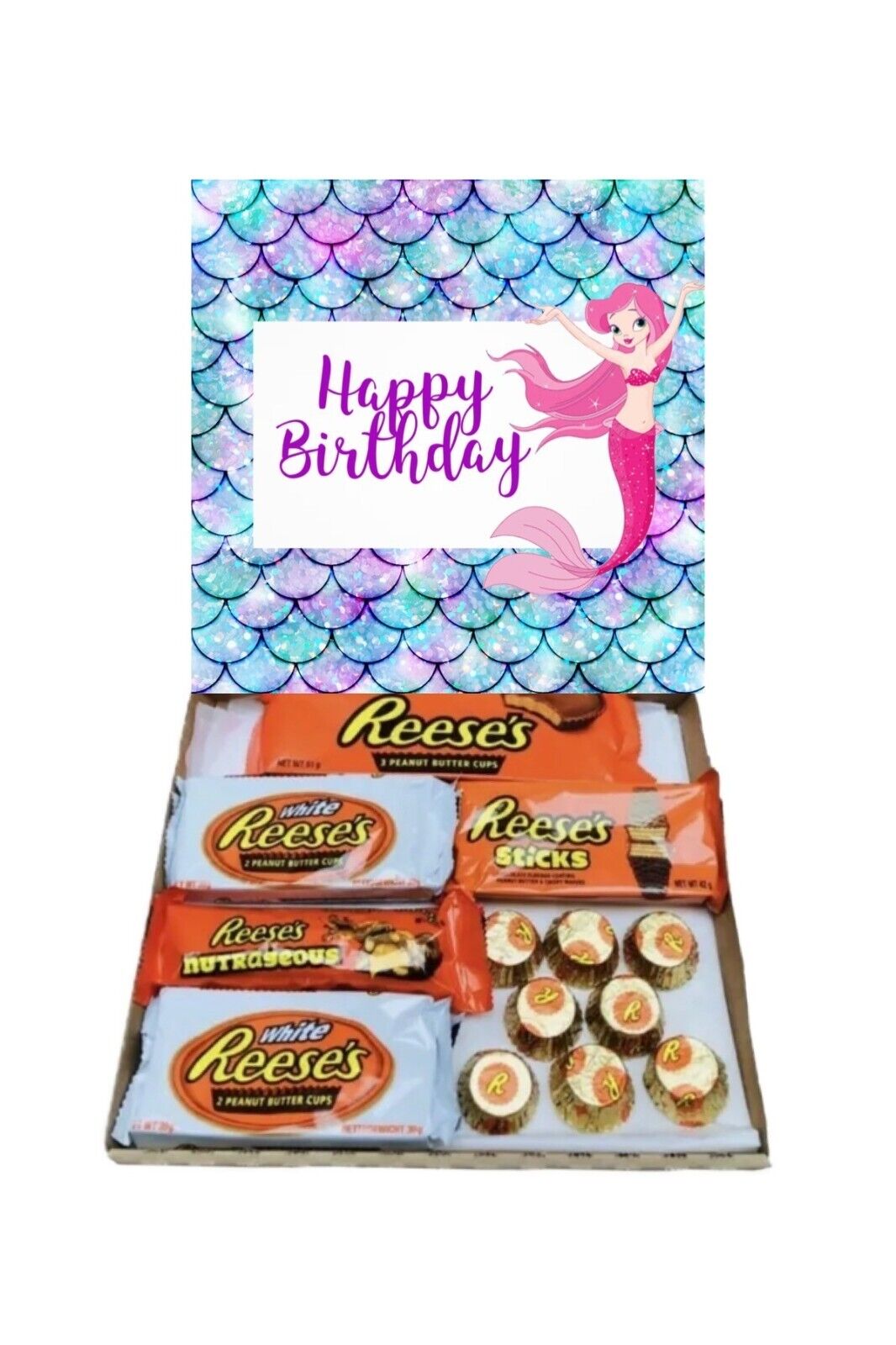 Mermaid Birthday Gift Pick n Mix Retro Gummy Sweets Chocolate Hamper Present