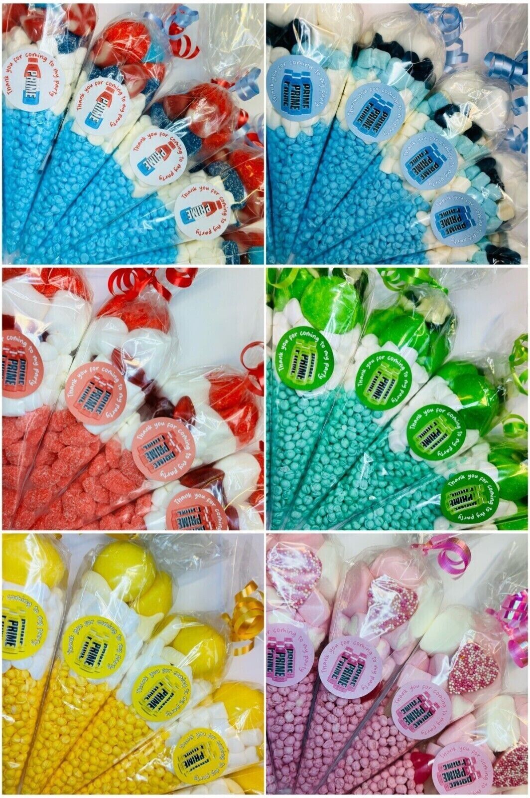 Prime Drink Themed Birthday Party Kids Sweet Cones Bags Candy