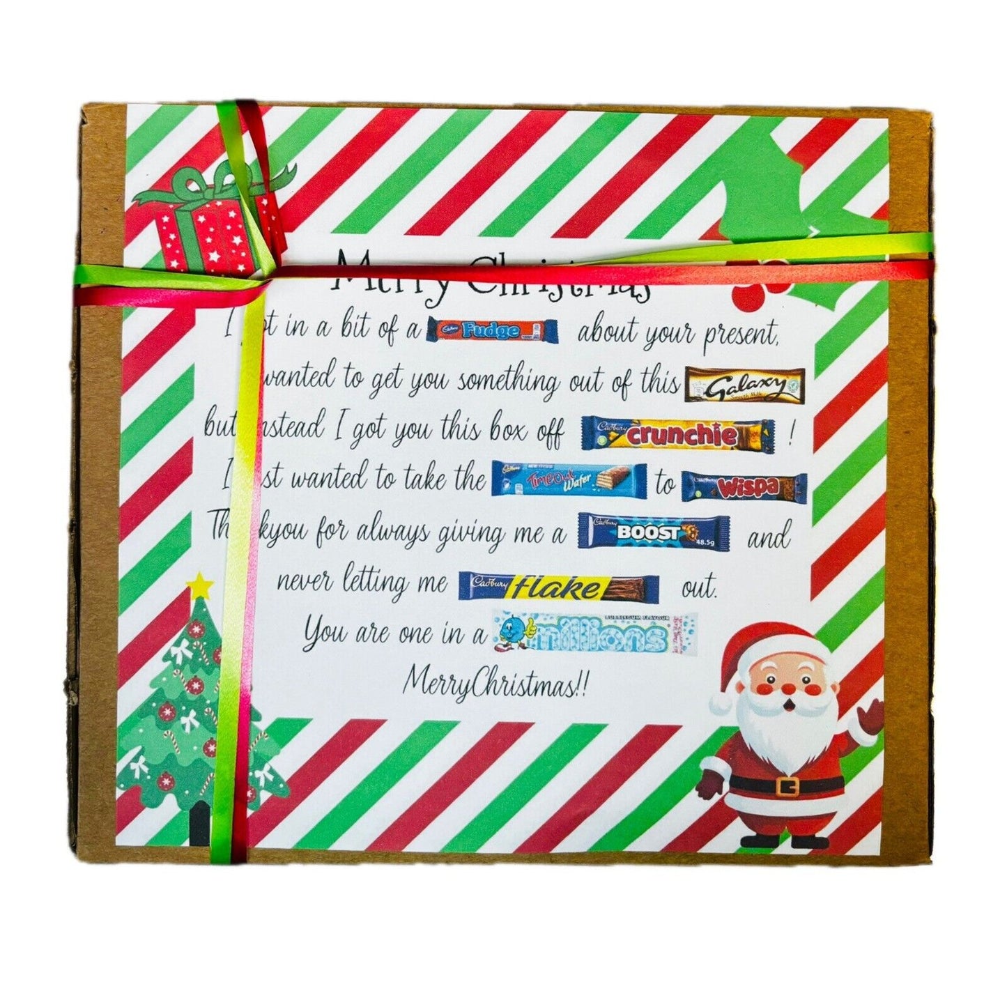 Merry Christmas Poem Chocolates Sweet Box Gift Hamper Present Kids Xmas Eve