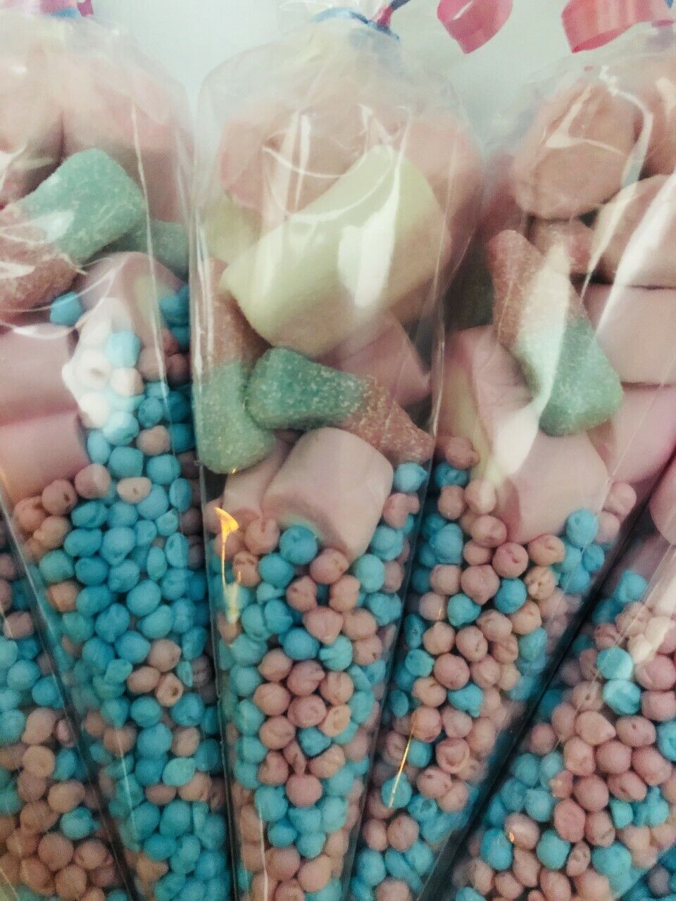 Pink & Blue Millions Sweet Candy Cones Sweets Handmade Party Bag Filler Gift