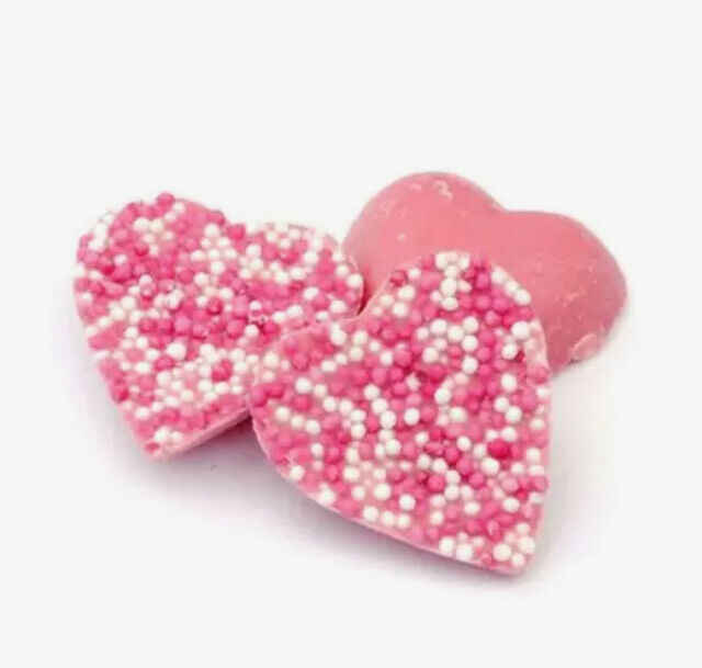 Hannah's Pink Sprinkle Chocolate Hearts Sweet Candy Buffet Pick n Mix