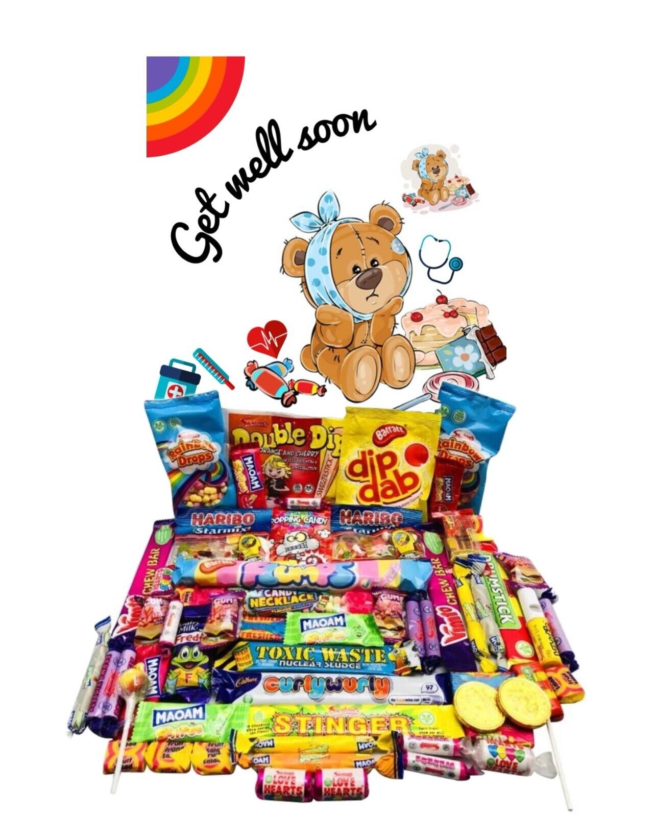 Child's Kids Get Well Soon Gift Pick n Mix Sweets Chocolate Hamper Present