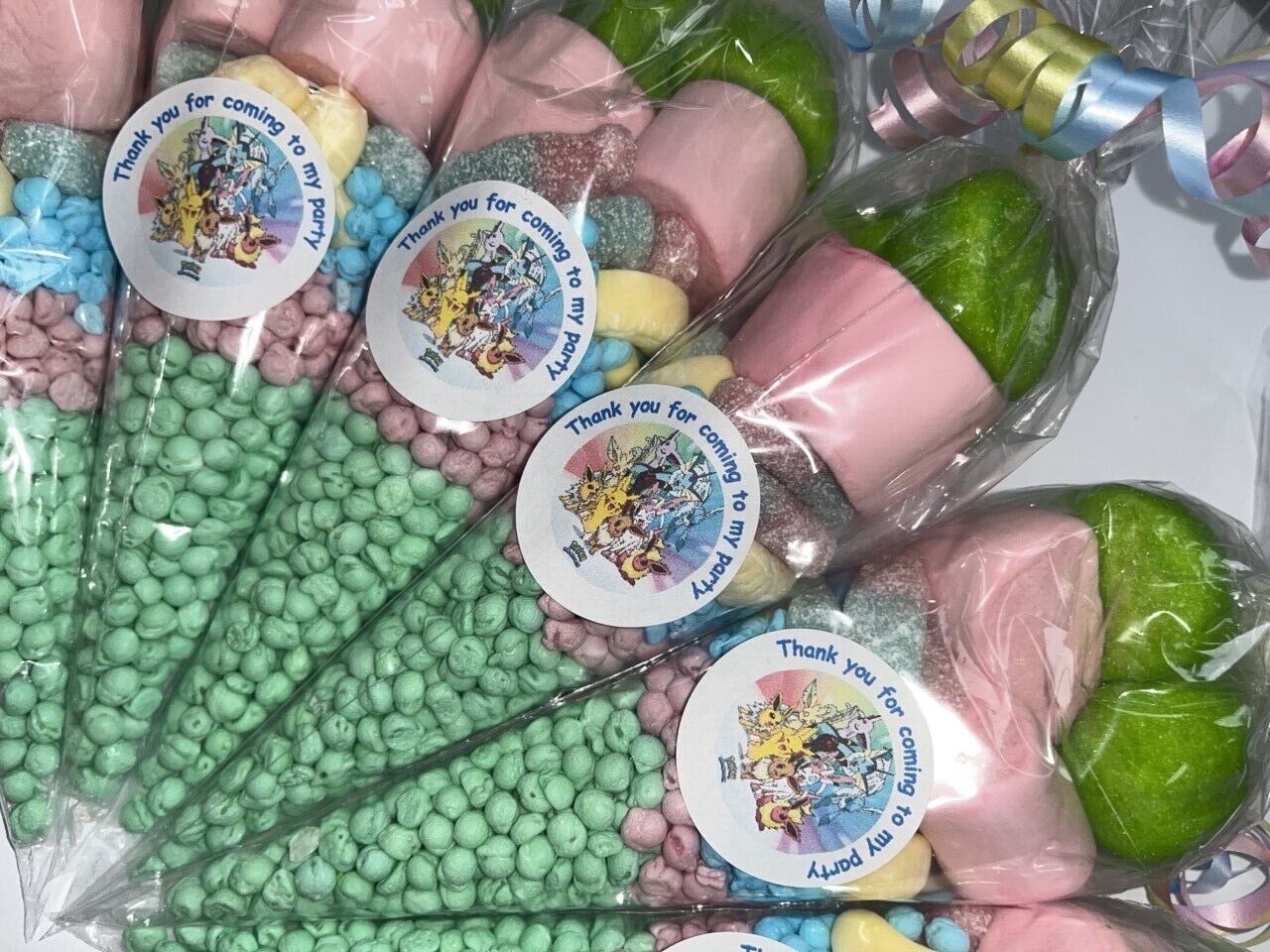 Pokemon Inspired Themed Birthday Party Kids Sweet Cones Party Bags Candy Chocolate