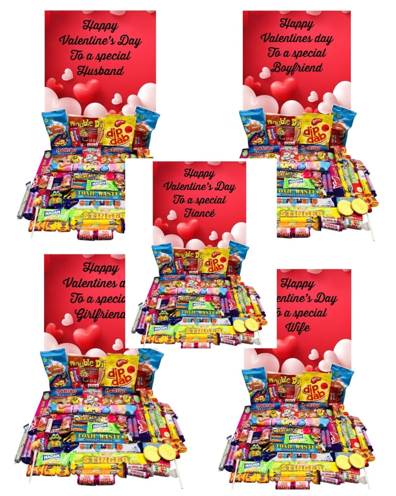 Happy Valentines Day Retro Sweet Candy Hamper Gift Present Fiance Husband Wife